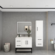 Victoria 36" Solid Wood Floating Open Shelf Bathroom Vanity in Gloss White | Better Vanity Solid Wood Floating Vanities