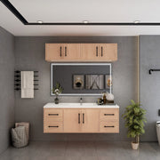 Victoria 60" Solid Wood Floating Bathroom Vanity in Red Oak, Single Sink Vanity | Better Vanity Solid Wood Floating Vanities