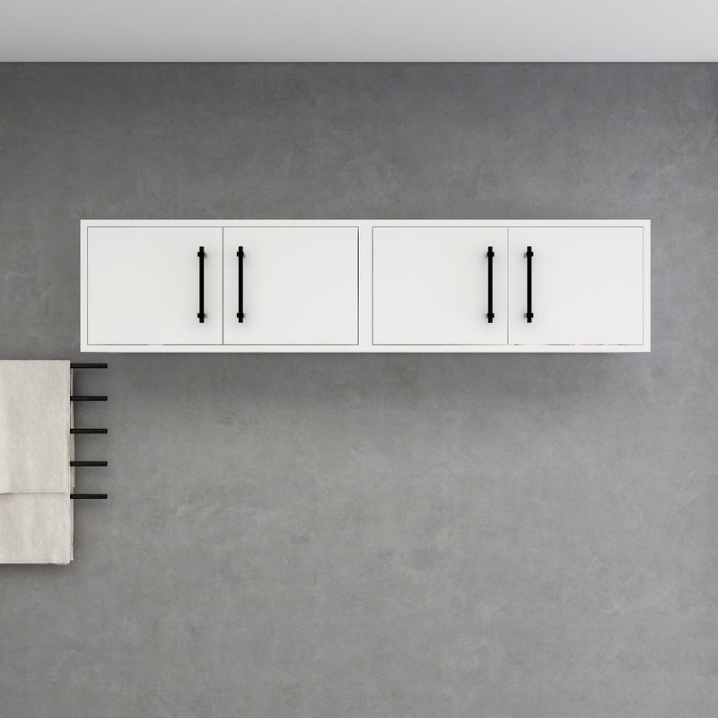Victoria 60" Solid Wood Overhead Bathroom Vanity Linen Cabinet in Gloss White by Better Vanity