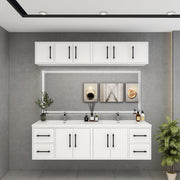 Victoria 72" Solid Wood Floating Bathroom Vanity in Gloss White, Double Sink Vanity | Better Vanity Solid Wood Floating Vanities