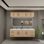 Victoria 72" Solid Wood Floating Bathroom Vanity in Yellow Oak, Double Sink Vanity | Better Vanity Solid Wood Floating Vanities