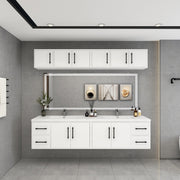 Victoria 84" Solid Wood Floating Bathroom Vanity in Gloss White, Double Sink Vanity | Better Vanity Solid Wood Floating Vanities