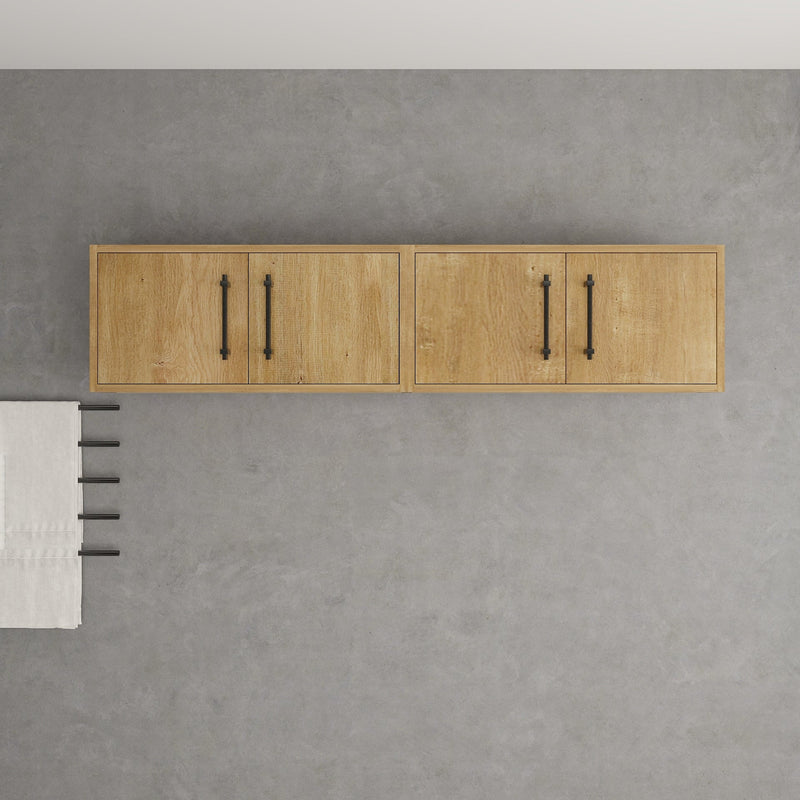 Victoria 60" Solid Wood Overhead Bathroom Vanity Linen Cabinet in Oak by Better Vanity
