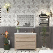 Louis 42" Solid Wood Freestanding Bathroom Vanity with Sink in White Oak | Better Vanity Solid Wood Floating Vanities