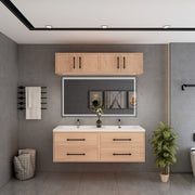 Victoria 60" Solid Wood Floating Bathroom Vanity in Red Oak, Double Vanity | Better Vanity Solid Wood Floating Vanities