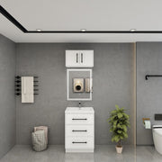 Victoria 24" Solid Wood Freestanding Bathroom Vanity in Gloss White | Better Vanity Solid Wood Floating Vanities