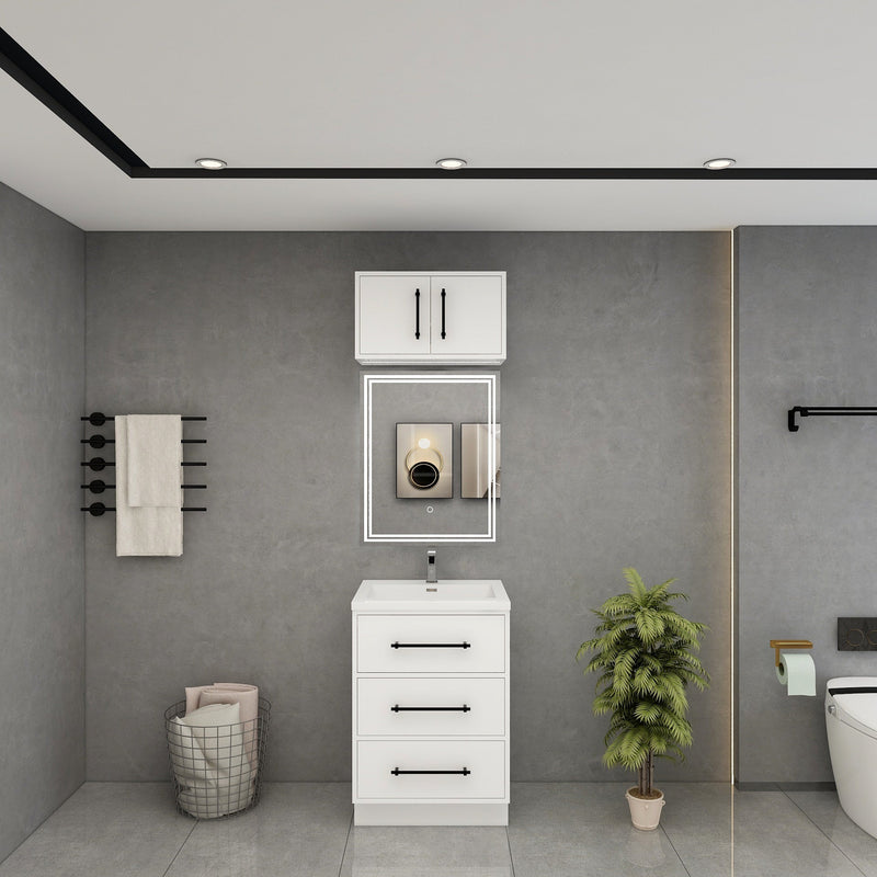 Victoria 24" Solid Wood Freestanding Bathroom Vanity in Gloss White | Better Vanity Solid Wood Floating Vanities