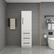 Victoria Solid Wood Freestanding Linen Cabinet in Gloss White by Better Vanity
