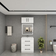 Victoria 30" Solid Wood Freestanding Bathroom Vanity in Gloss White | Better Vanity Solid Wood Floating Vanities1