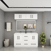 Victoria 60" Solid Wood Freestanding Bathroom Vanity in Gloss White, Double Sink Vanity | Better Vanity Solid Wood Floating Vanities