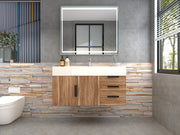 Bethany 42" Floating Bathroom Vanity with Reinforced Acrylic Sink in White Oak with Black Handles | Better Vanity Bath Vanities