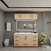 Victoria 60" Solid Wood Freestanding Bathroom Vanity in Yellow Oak, Single Sink Vanity | Better Vanity Solid Wood Floating Vanities