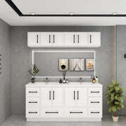 Victoria 72" Solid Wood Freestanding Bathroom Vanity in Gloss White, Double Sink Vanity | Better Vanity Solid Wood Floating Vanities