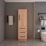 Victoria Solid Wood Freestanding Linen Cabinet in Red Oak by Better Vanity