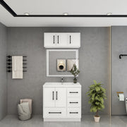 Victoria 36" Solid Wood Freestanding Bathroom Vanity in Gloss White | Better Vanity Solid Wood Floating Vanities