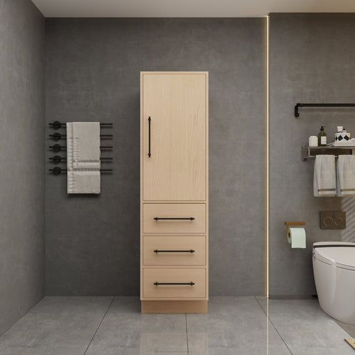 Victoria Solid Wood Freestanding Linen Cabinet in Yellow Oak by Better Vanity