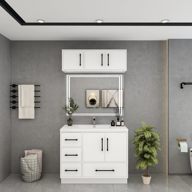 Victoria 42" Solid Wood Freestanding Bathroom Vanity in Gloss White | Better Vanity Solid Wood Floating Vanities
