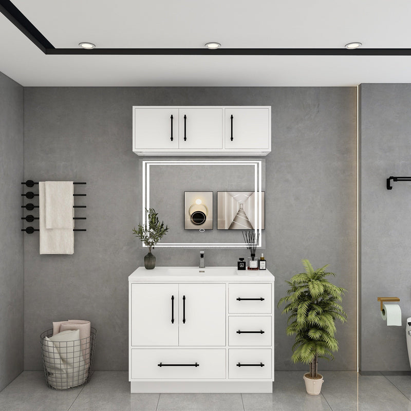 Victoria 42" Solid Wood Freestanding Bathroom Vanity in Gloss White | Better Vanity Solid Wood Floating Vanities