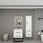 Victoria 24" Solid Wood Floating Open Shelf Bathroom Vanity in Gloss White | Better Vanity Solid Wood Floating Vanities