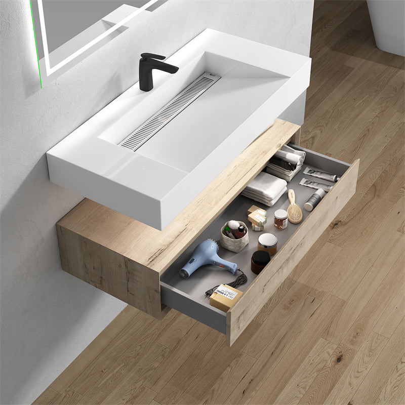 Alysa 24"-84" Floating Vanity with Reinforced Acrylic Sink