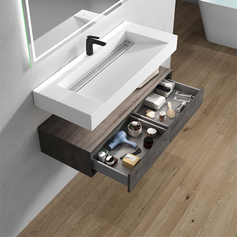Alysa 24"-84" Floating Vanity with Reinforced Acrylic Sink