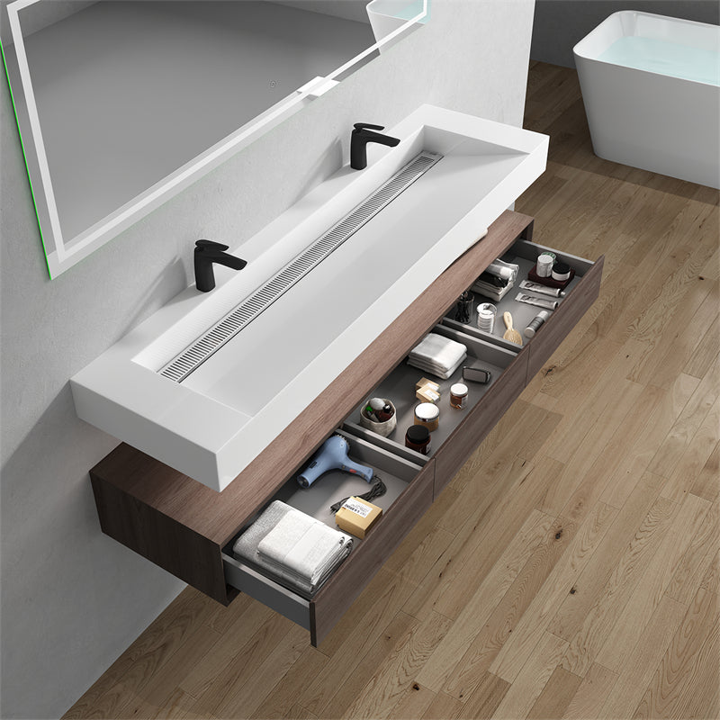 Alysa 24"-84" Floating Vanity with Reinforced Acrylic Sink