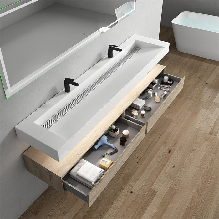 Alysa 24"-84" Floating Vanity with Reinforced Acrylic Sink