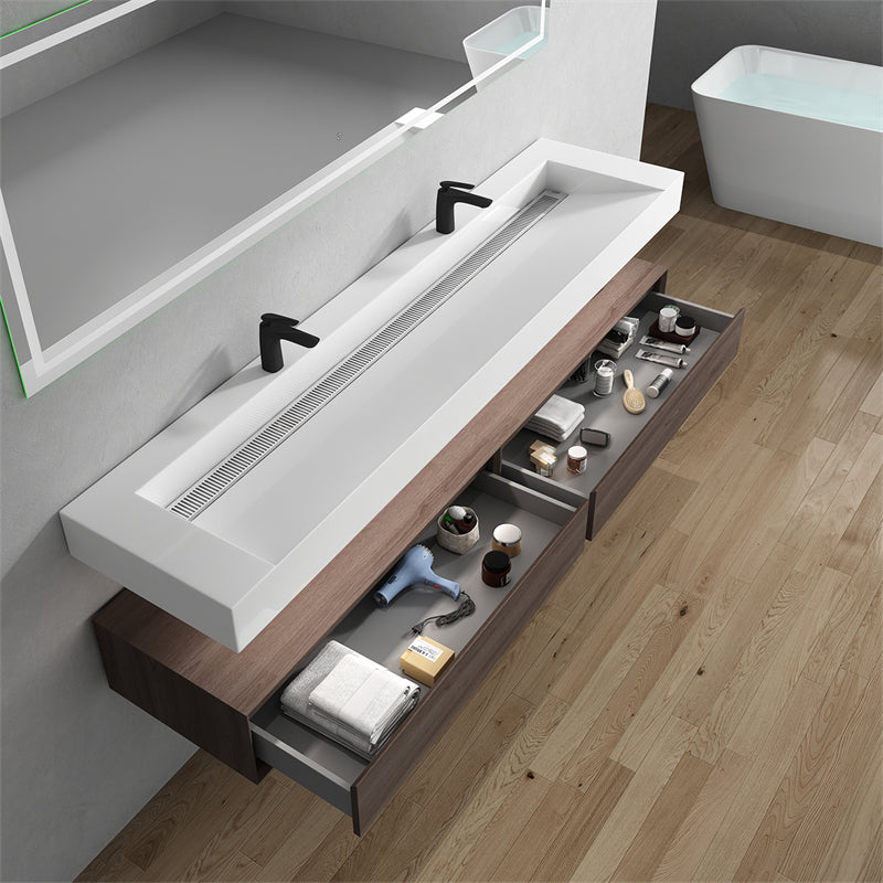 Alysa 24"-84" Floating Vanity with Reinforced Acrylic Sink