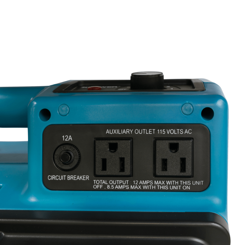 3 x 2480a blue hepa air scrubber daisy chain close up.