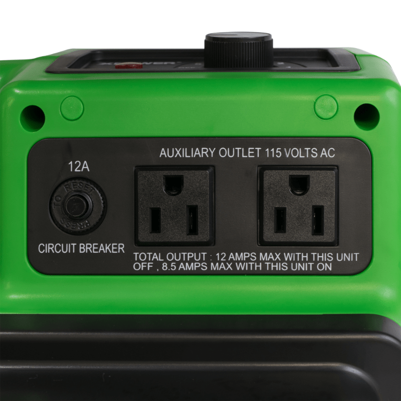3 x 2480a green hepa air scrubber daisy chain close up.