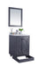 Bathroom vanity with mirror.