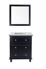 Bathroom vanity with mirror.