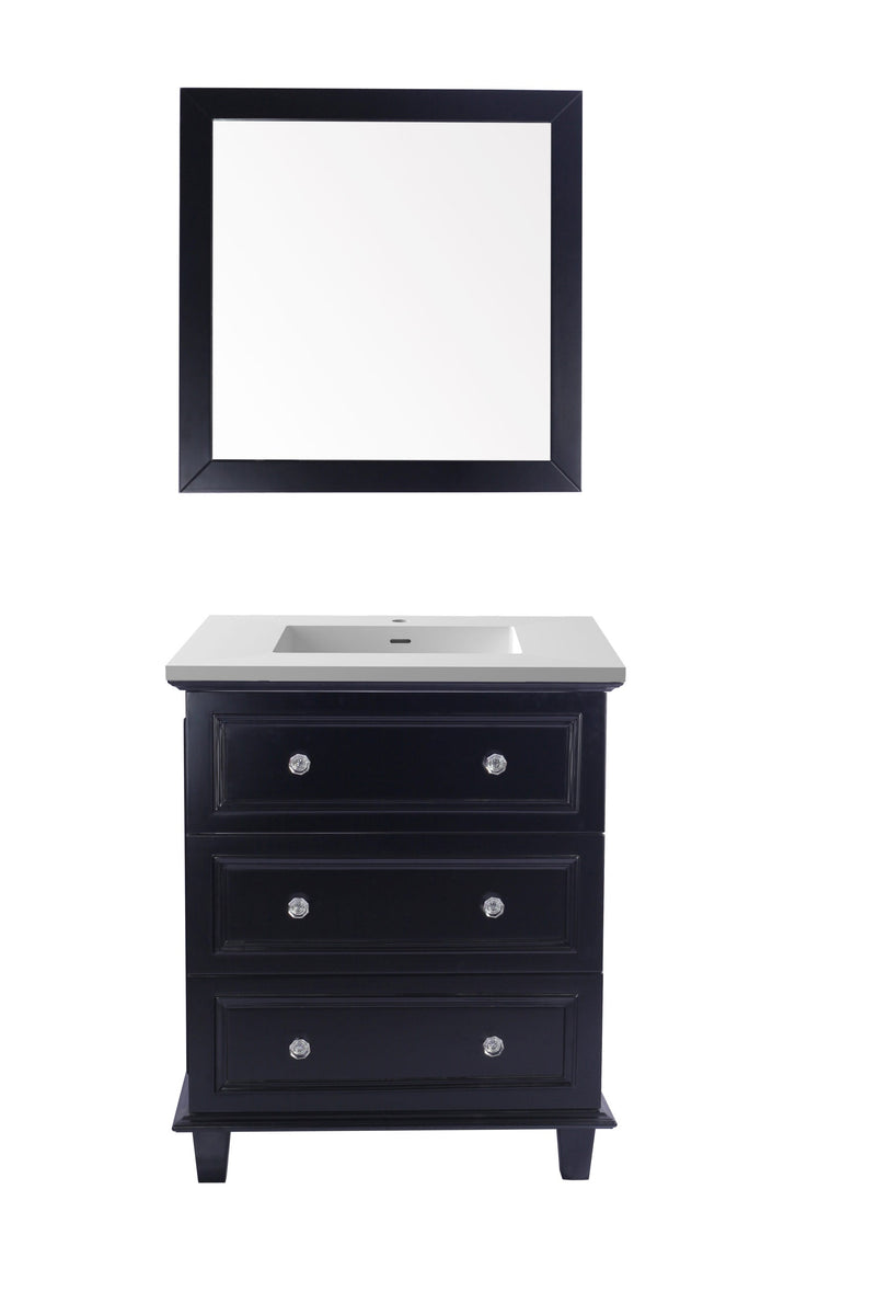 Bathroom vanity with mirror.