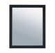 Black-framed square mirror.