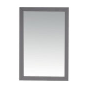 A rectangular mirror with a gray frame.
