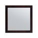 Square brown-framed mirror.