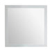 Rectangular mirror with a white frame.
