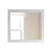Square white frame with window reflection.