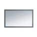 Gray-framed rectangular mirror.