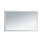 A rectangular mirror with a white frame.