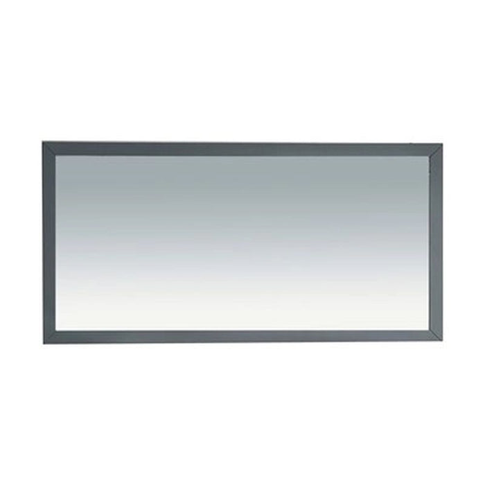 Rectangular gray framed mirror.

