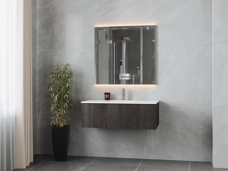 Laviva 313LGN-42CR Legno 42" Bathroom Vanity with VIVA Stone Solid Surface Countertop (image 2)