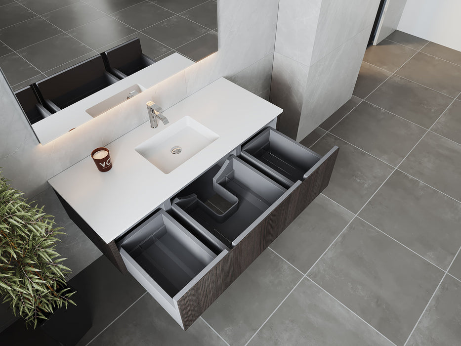 Laviva 313LGN-54CR Legno 54" Bathroom Vanity with VIVA Stone Solid Surface Countertop