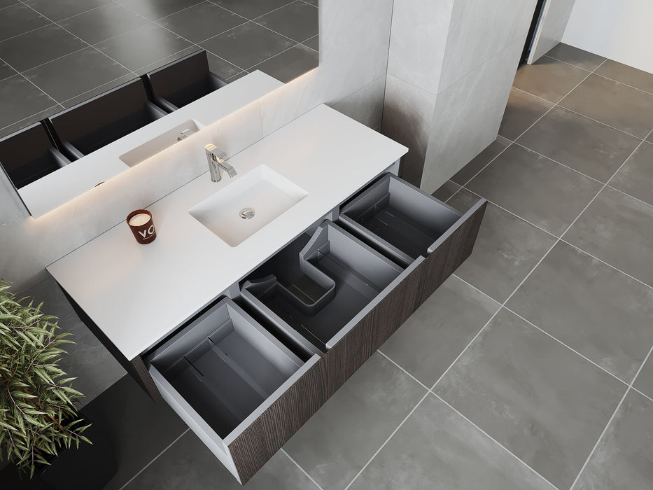 Laviva 313LGN-60CCR Legno 60" Single Sink Bathroom Vanity with VIVA Stone Solid Surface Countertop