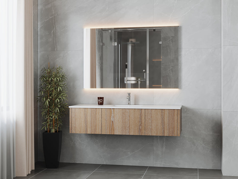 Laviva 313LGN-60CWG Legno 60" Single Sink Bathroom Vanity with VIVA Stone Solid Surface Countertop