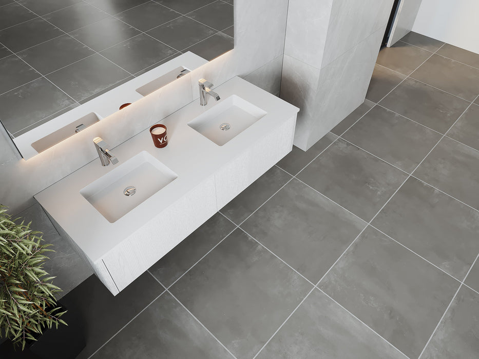 Laviva Legno Double Sink Bathroom Vanity with VIVA Stone Solid Surface Countertop