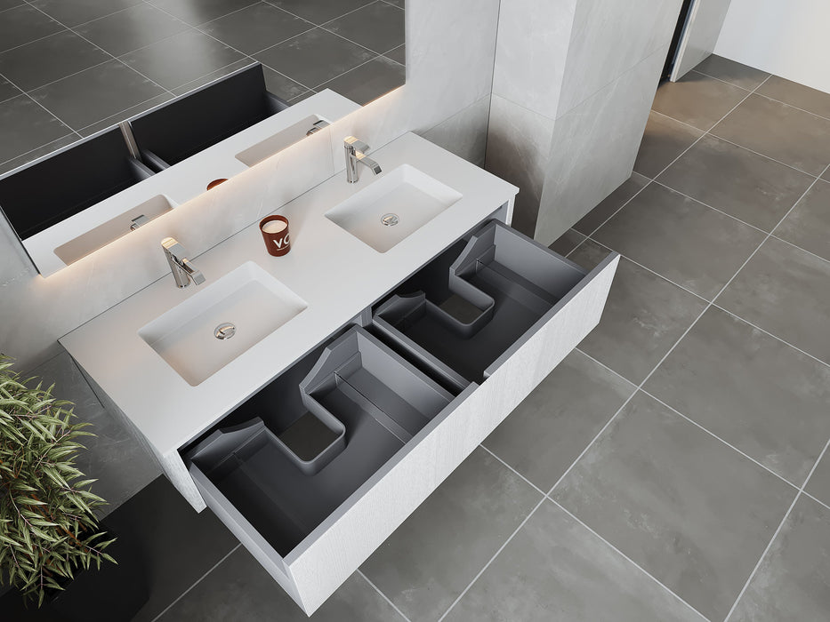 Laviva Legno Double Sink Bathroom Vanity with VIVA Stone Solid Surface Countertop