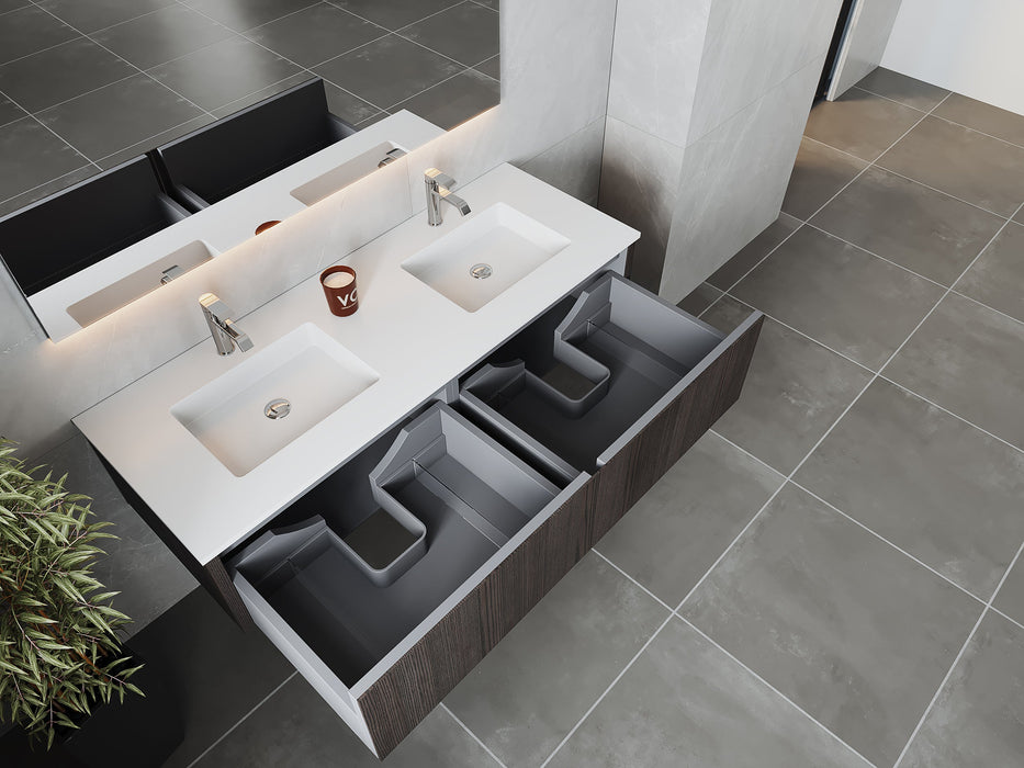 Laviva 313LGN-60DCR Legno 60" Double Sink Bathroom Vanity with VIVA Stone Solid Surface Countertop