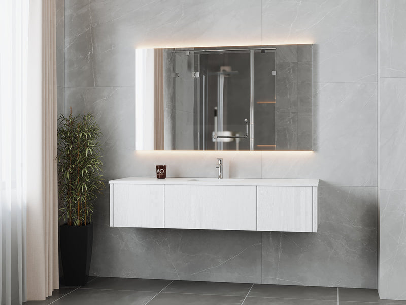 Laviva 313LGN-66AW Legno 66" Bathroom Vanity with VIVA Stone Solid Surface Countertop (image 2)