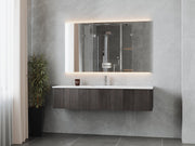 Laviva 313LGN-66CR Legno 66" Bathroom Vanity with VIVA Stone Solid Surface Countertop (image 2)